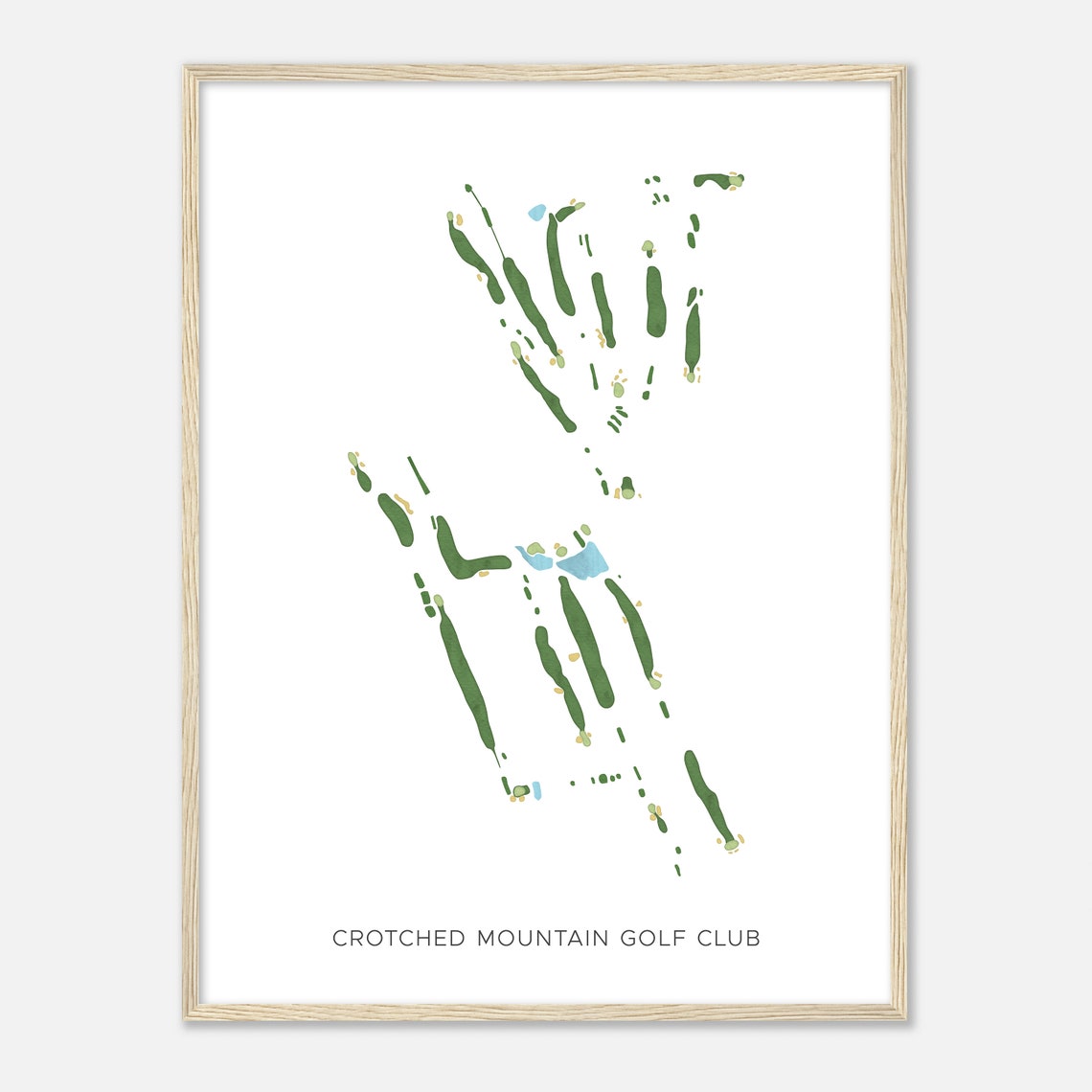 Crotched Mountain Golf Club Modern Watercolor Golf Course Map Poster - Image 2