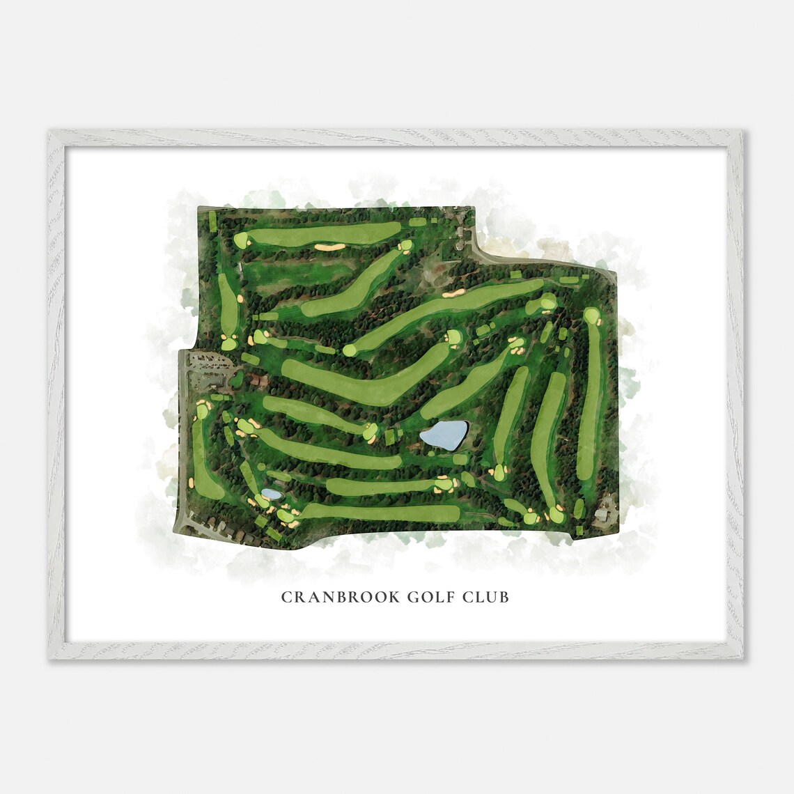 Cranbrook Golf Club Cranbrook Canada Classic Watercolor Course Map Poster - Image 3
