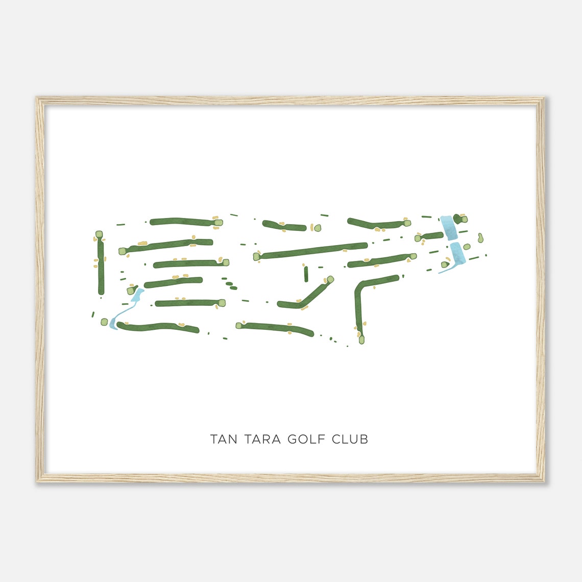 Tan Tara Golf Club Minimalist Fairway Line Course Map Poster