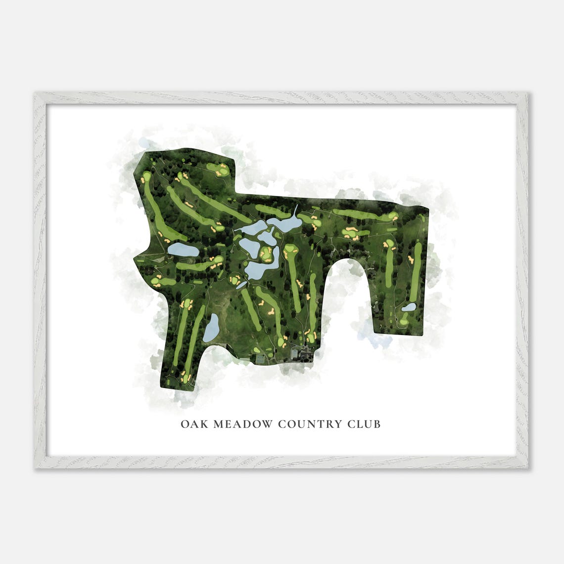 Oak Meadow Country Club Evansville Indiana Classic Map Poster - Image 4