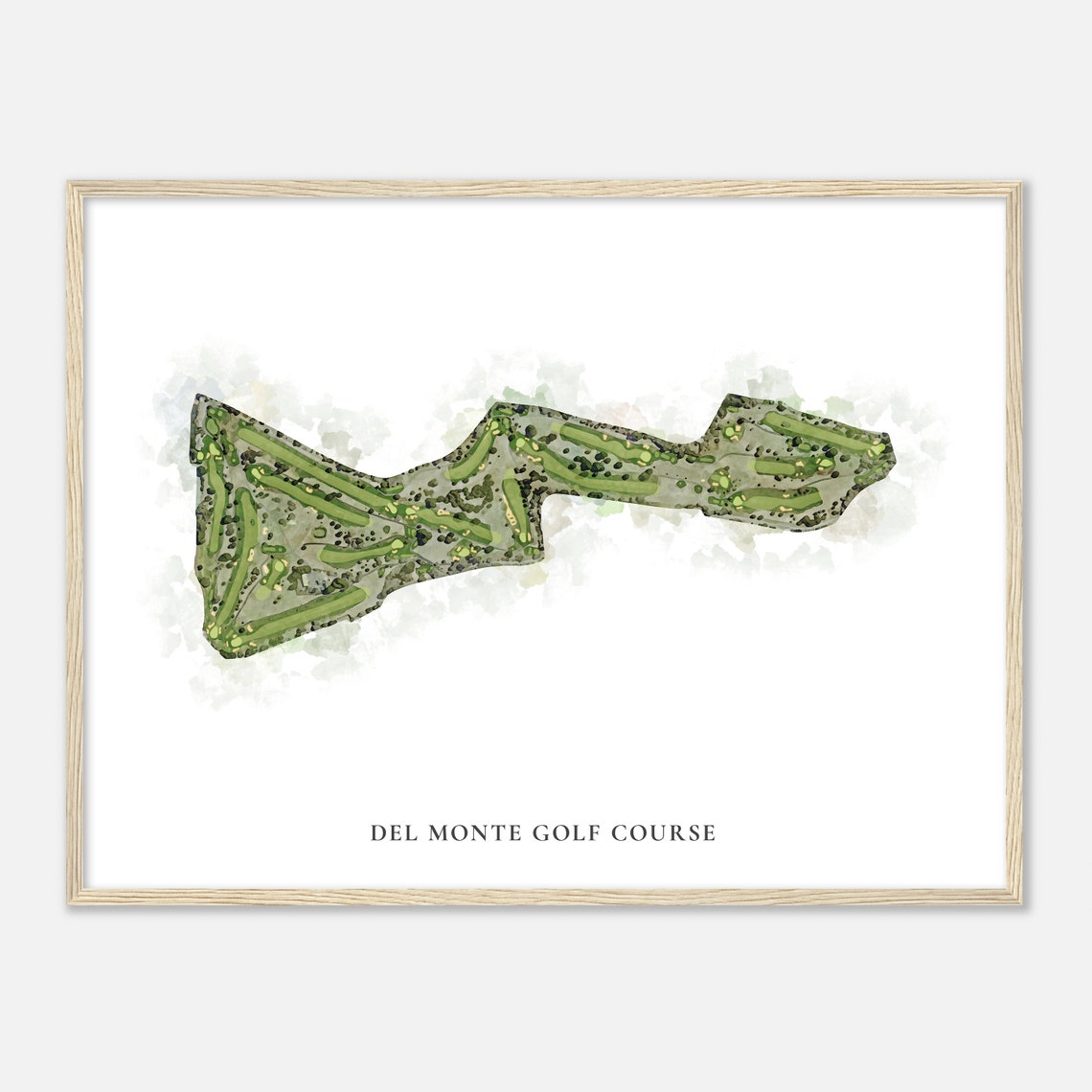 Del Monte Golf Course California Classic Watercolor Course Map Poster - Image 2
