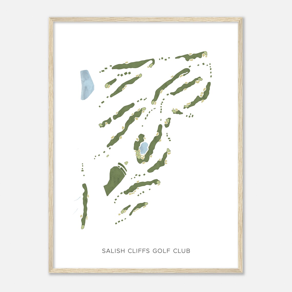Salish Cliffs Golf Club Washington Modern Watercolor Map Golfer Gift Golf Wall Art Golf Poster Print Course Layout - Image 2