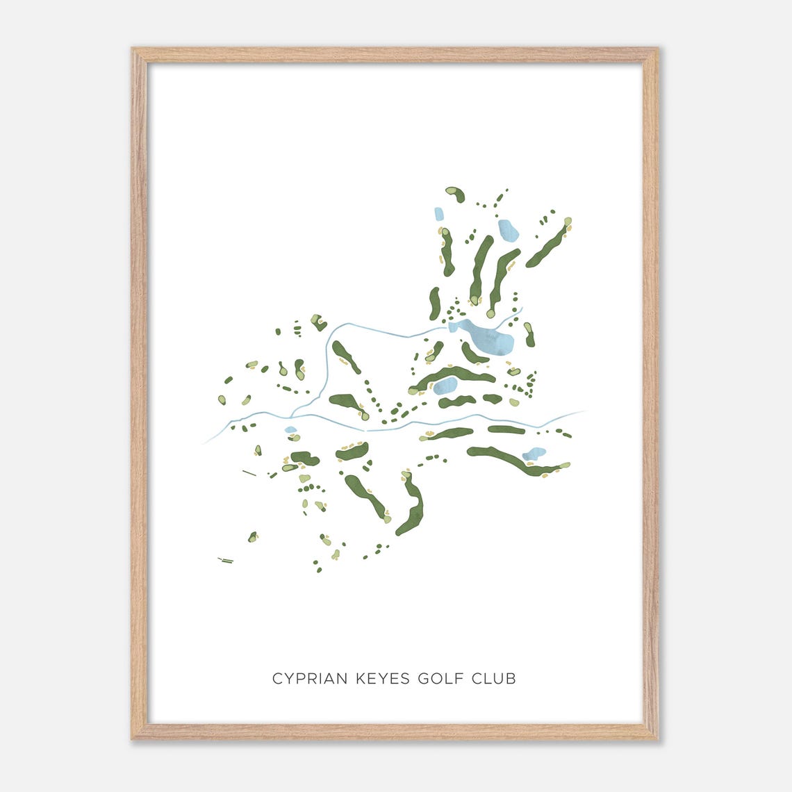 Cyprian Keyes Golf Club Modern Watercolor Golf Course Map Art Print - Image 2