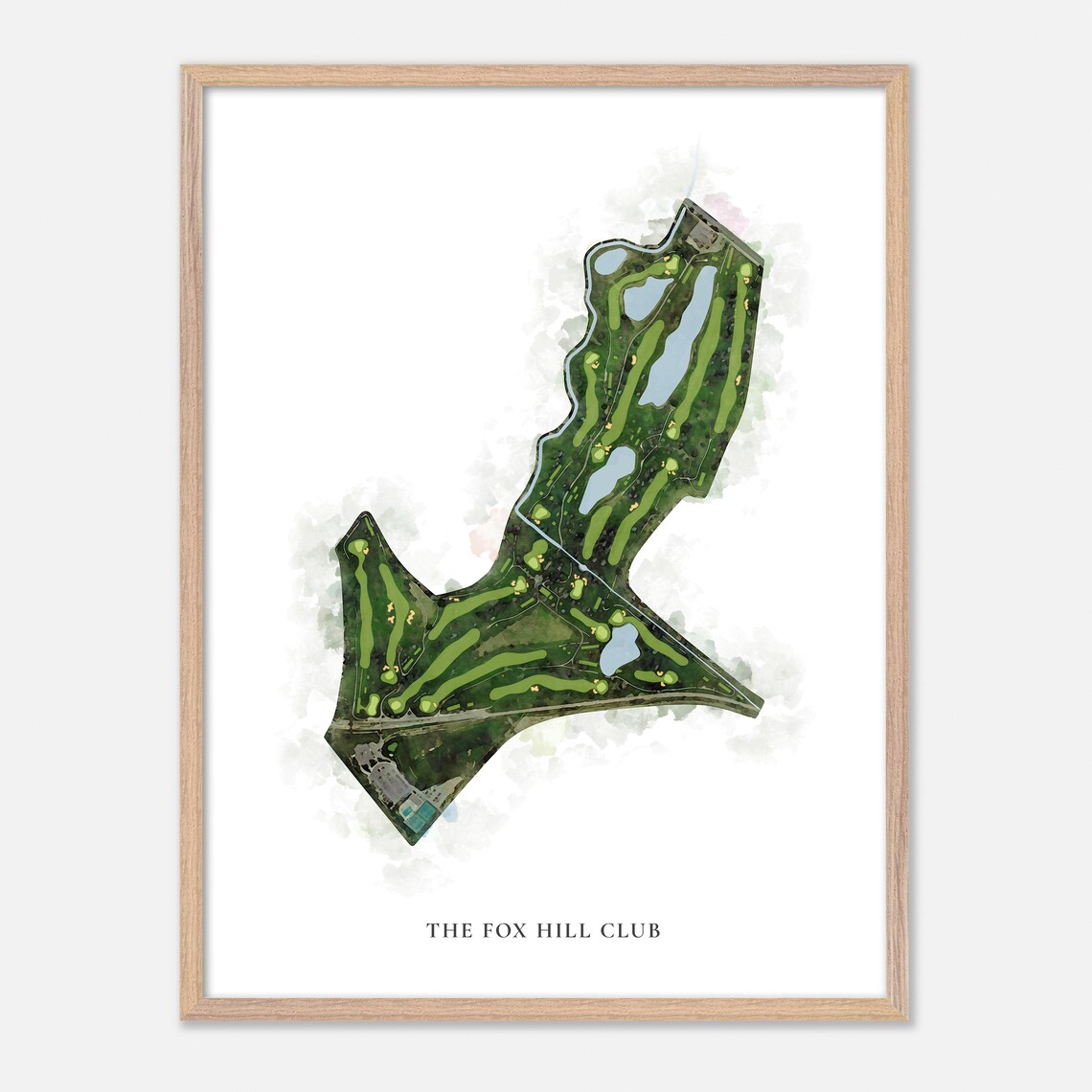 The Fox Hill Club Longmont Colorado Classic Watercolor Golf Map Poster - Image 2