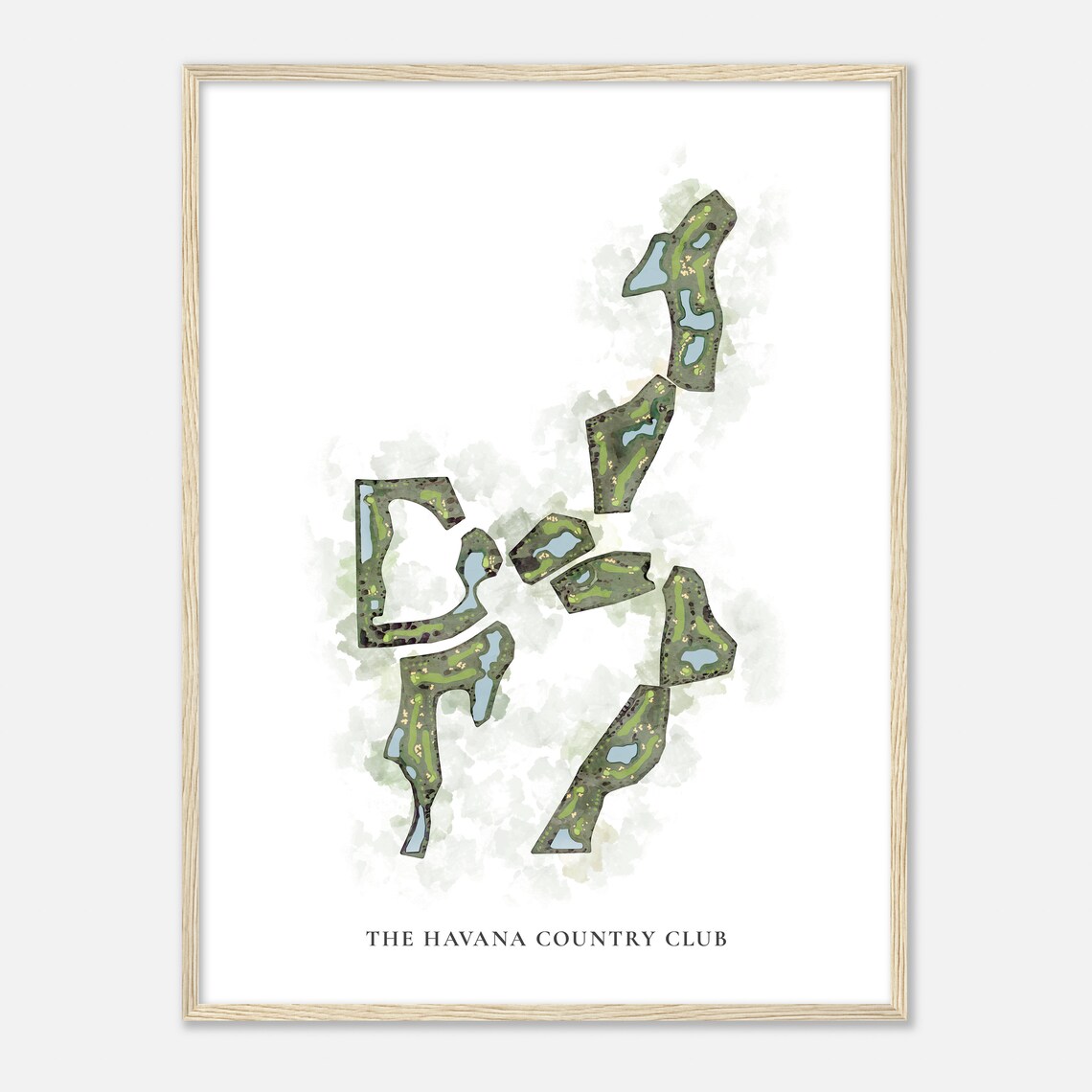 The Havana Country Club Florida Classic Watercolor Map Poster