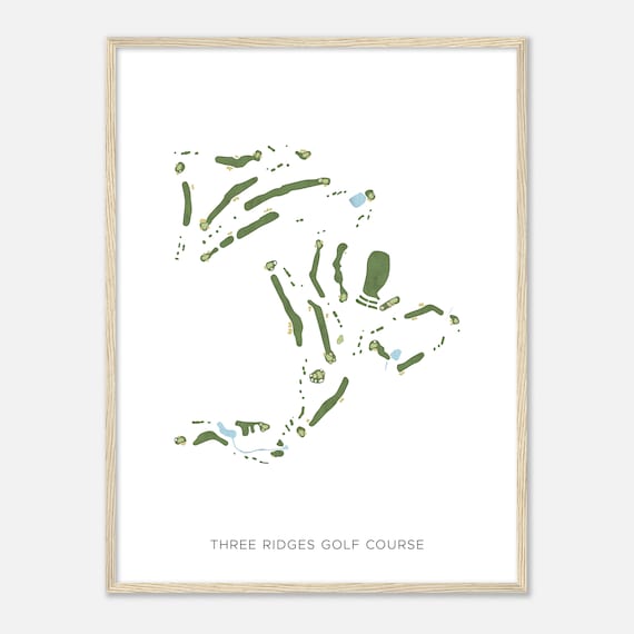 Three Ridges Golf Course Modern Watercolor Golf Course Map Art Poster