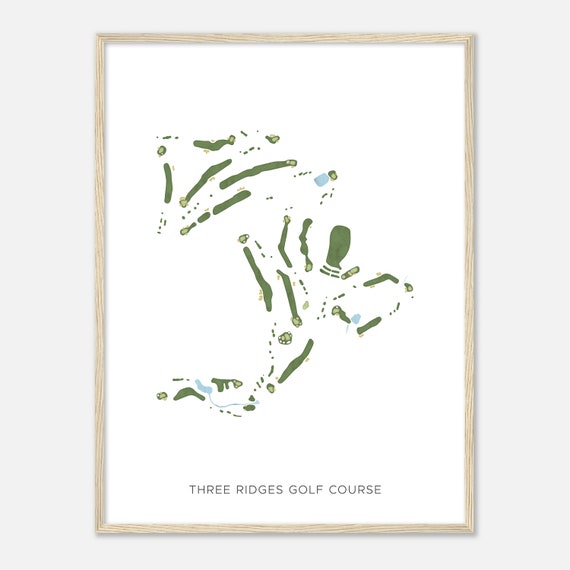 Three Ridges Golf Course Tennessee Modern Watercolor Map Golfer Gift Golf Wall Art Golf Poster Print Course Layout