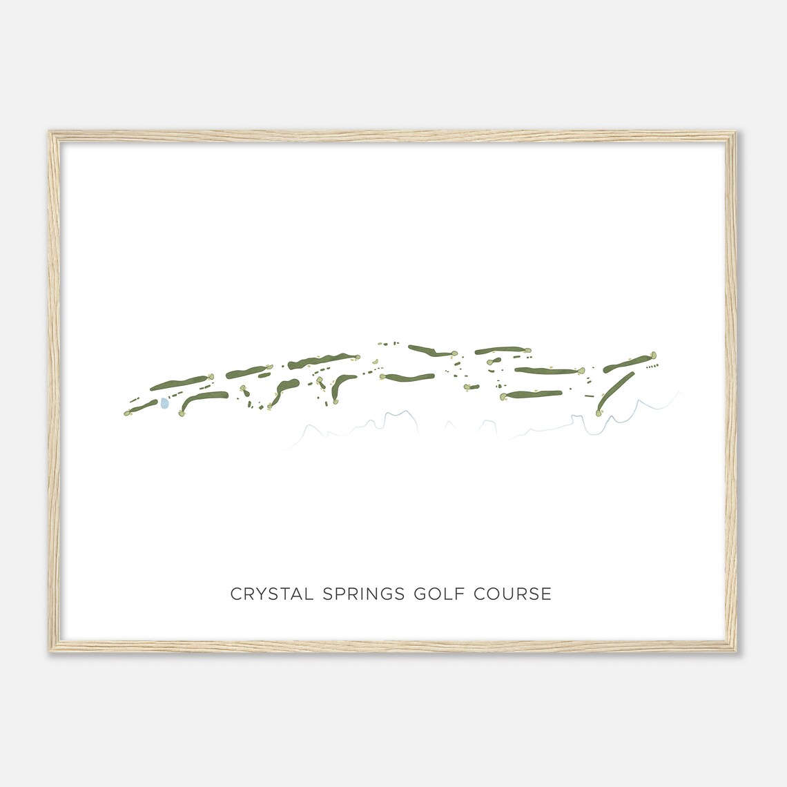 Crystal Springs Golf Course California Modern Watercolor Map Golfer Gift Golf Wall Art Golf Poster Print Course Layout