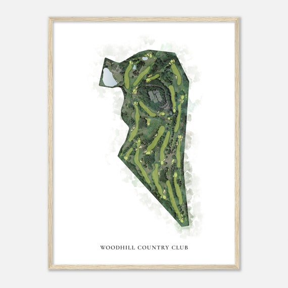 Woodhill Country Club Minnesota Classic Watercolor Map Golfer Gift Golf Wall Art Golf Poster Print Course Layout