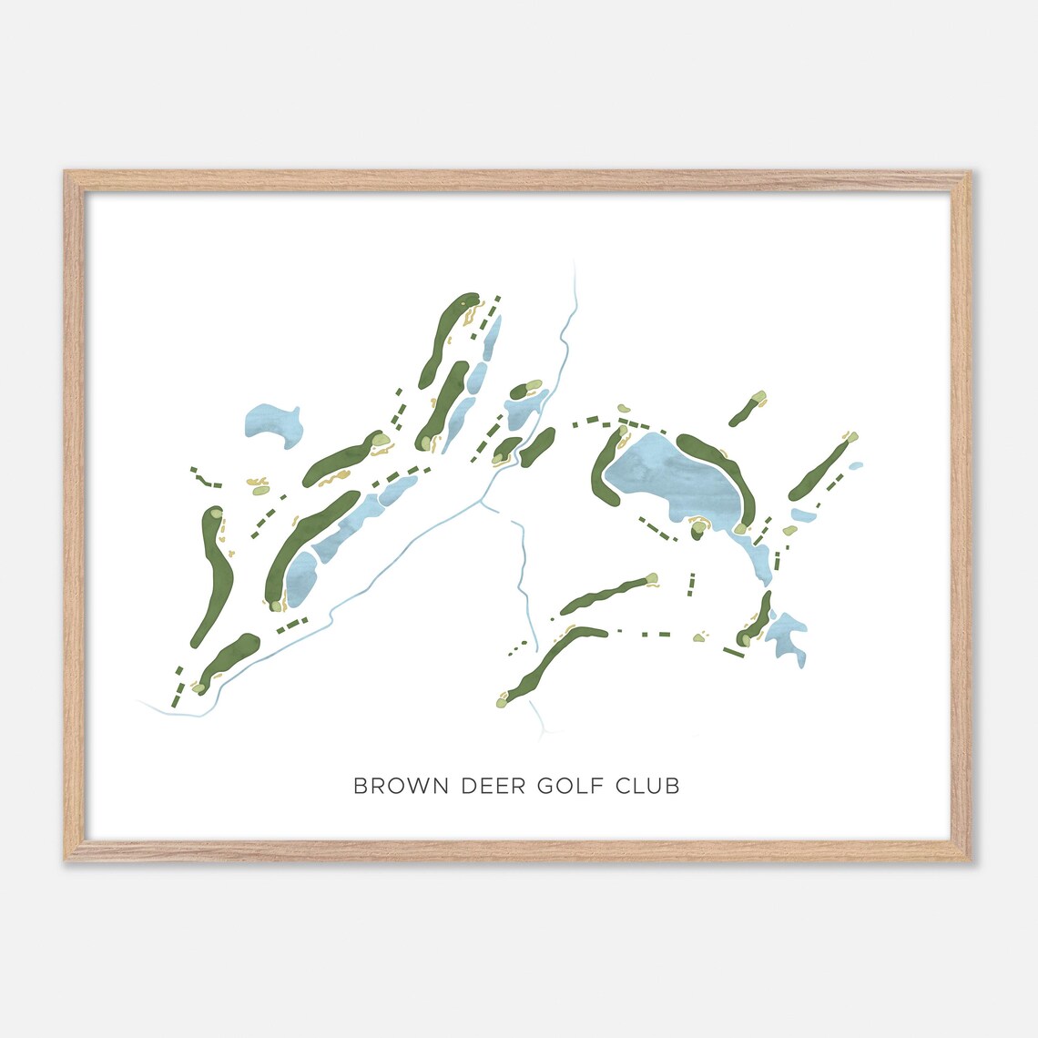 Brown Deer Golf Club Coralville Iowa Modern Watercolor Map Poster