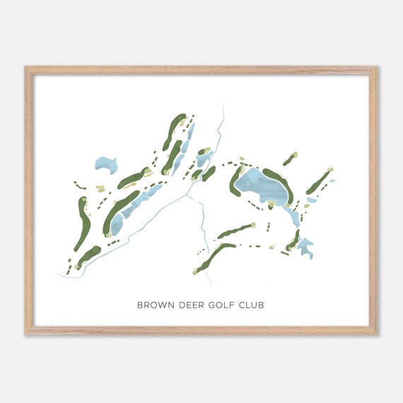Brown Deer Golf Club Coralville Iowa Modern Watercolor Map Poster