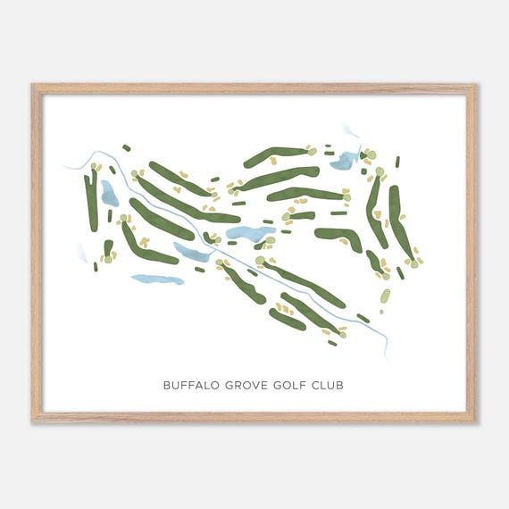 Buffalo Grove Golf Club In Buffalo Grove Illinois Modern Watercolor Map Golfer Gift Golf Wall Art Golf Poster Print Course Layout