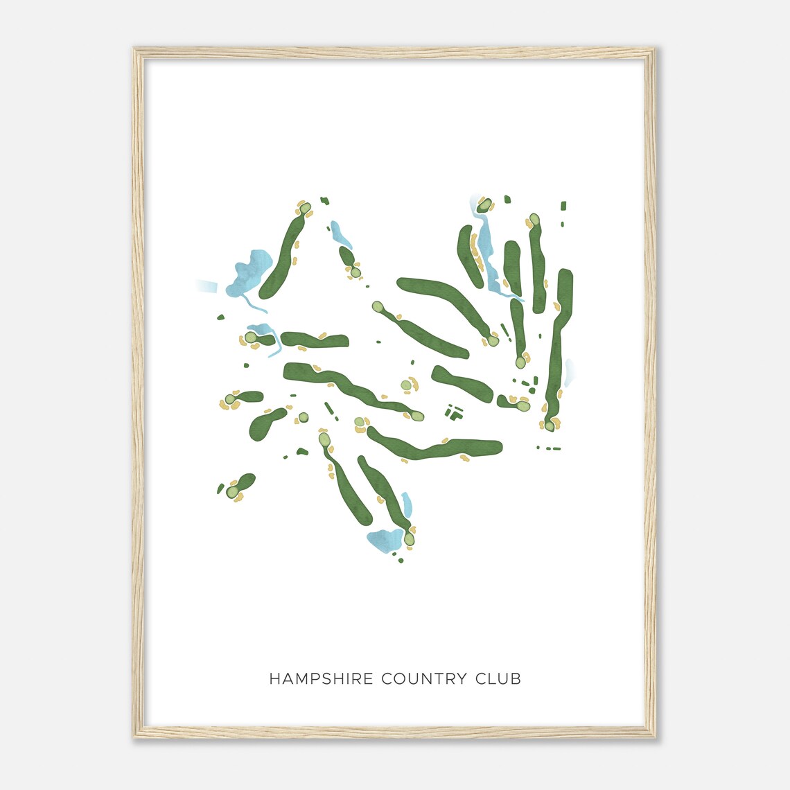 Hampshire Country Club New York Modern Watercolor Golf Map Poster - Image 2