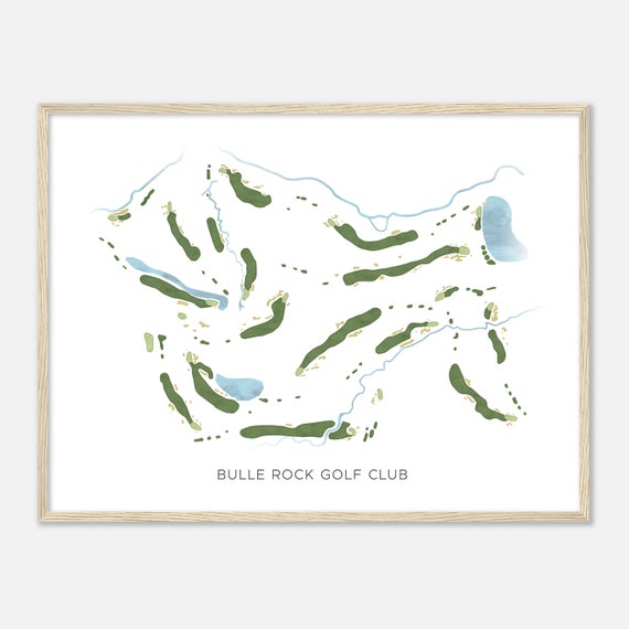 Bulle Rock Golf Club Maryland Modern Watercolor Map Golfer Gift Golf Wall Art Golf Poster Print Course Layout