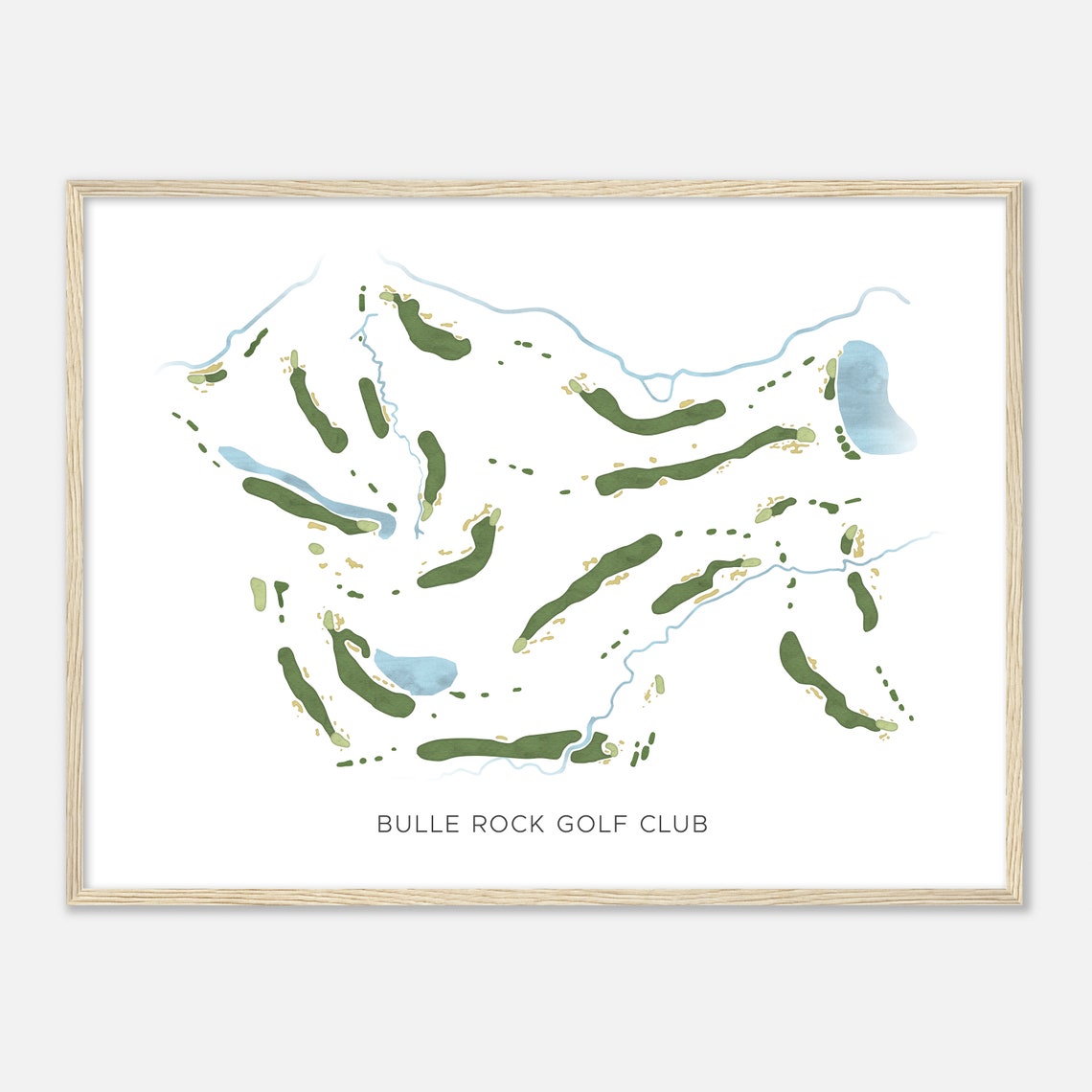 Bulle Rock Golf Club Modern Watercolor Golf Course Map Poster