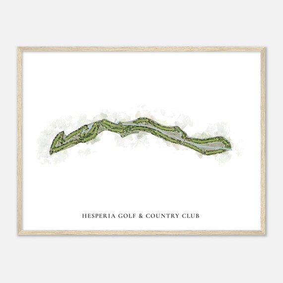 Hesperia Golf Country Club California Classic Watercolor Map Golfer Gift Golf Wall Art Golf Poster Print Course Layout