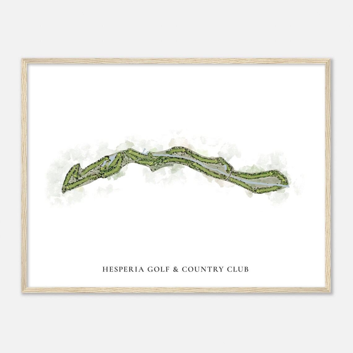 Hesperia Golf and Country Club Classic Watercolor Map Poster