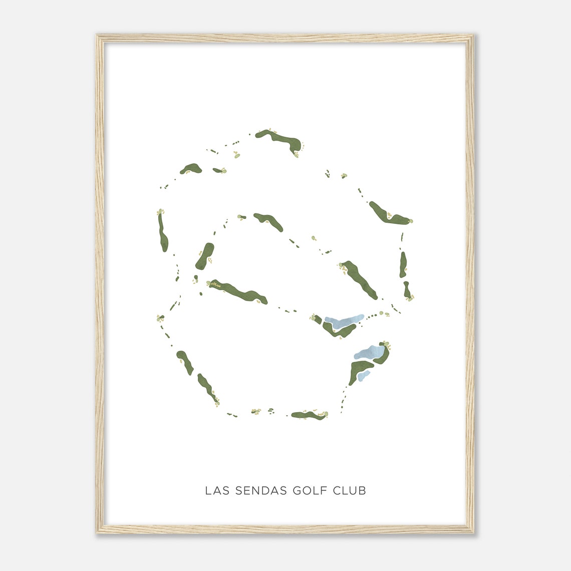 Las Sendas Golf Club Modern Watercolor Course Map Art Poster