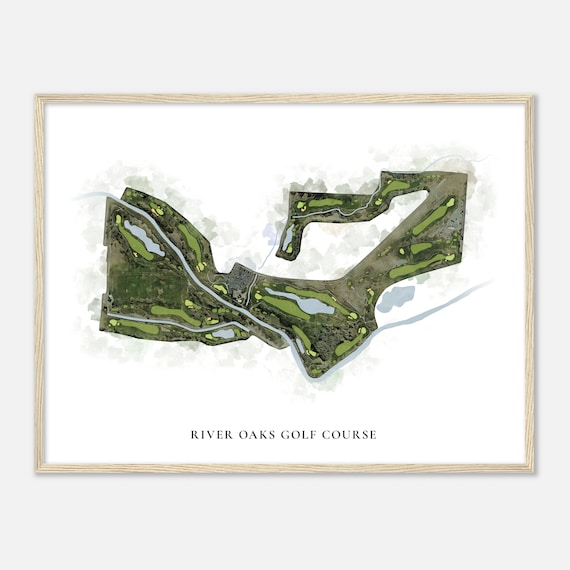 River Oaks Golf Course Utah Classic Watercolor Map Golfer Gift Golf Wall Art Golf Poster Print Course Layout