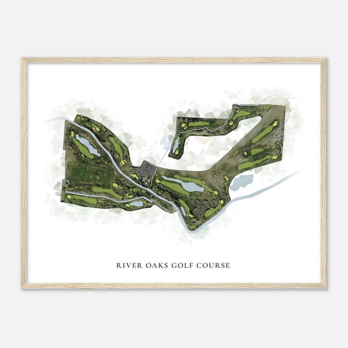 River Oaks Golf Course Utah Classic Watercolor Golf Map Print
