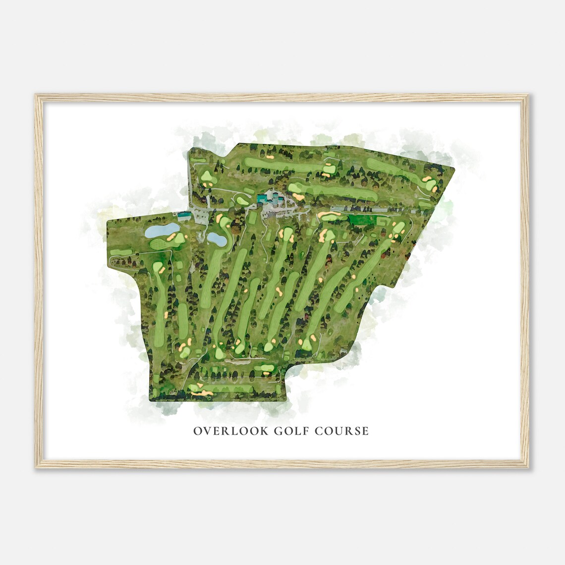 Overlook Golf Course Pennsylvania Classic Watercolor Map Golfer Gift Golf Wall Art Golf Poster Print Course Layout