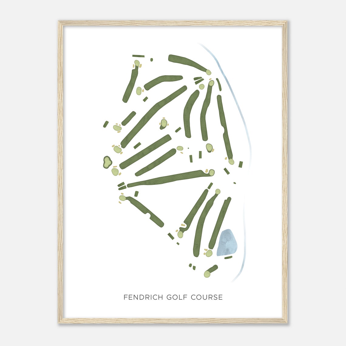 Fendrich Golf Course Indiana Modern Watercolor Map Golfer Gift Golf Wall Art Golf Poster Print Course Layout - Image 2