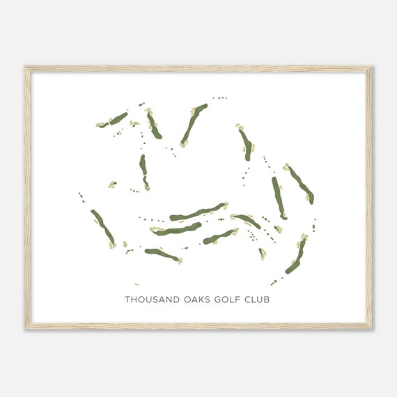 Thousand Oaks Golf Club Michigan Modern Watercolor Map Golfer Gift Golf Wall Art Golf Poster Print Course Layout