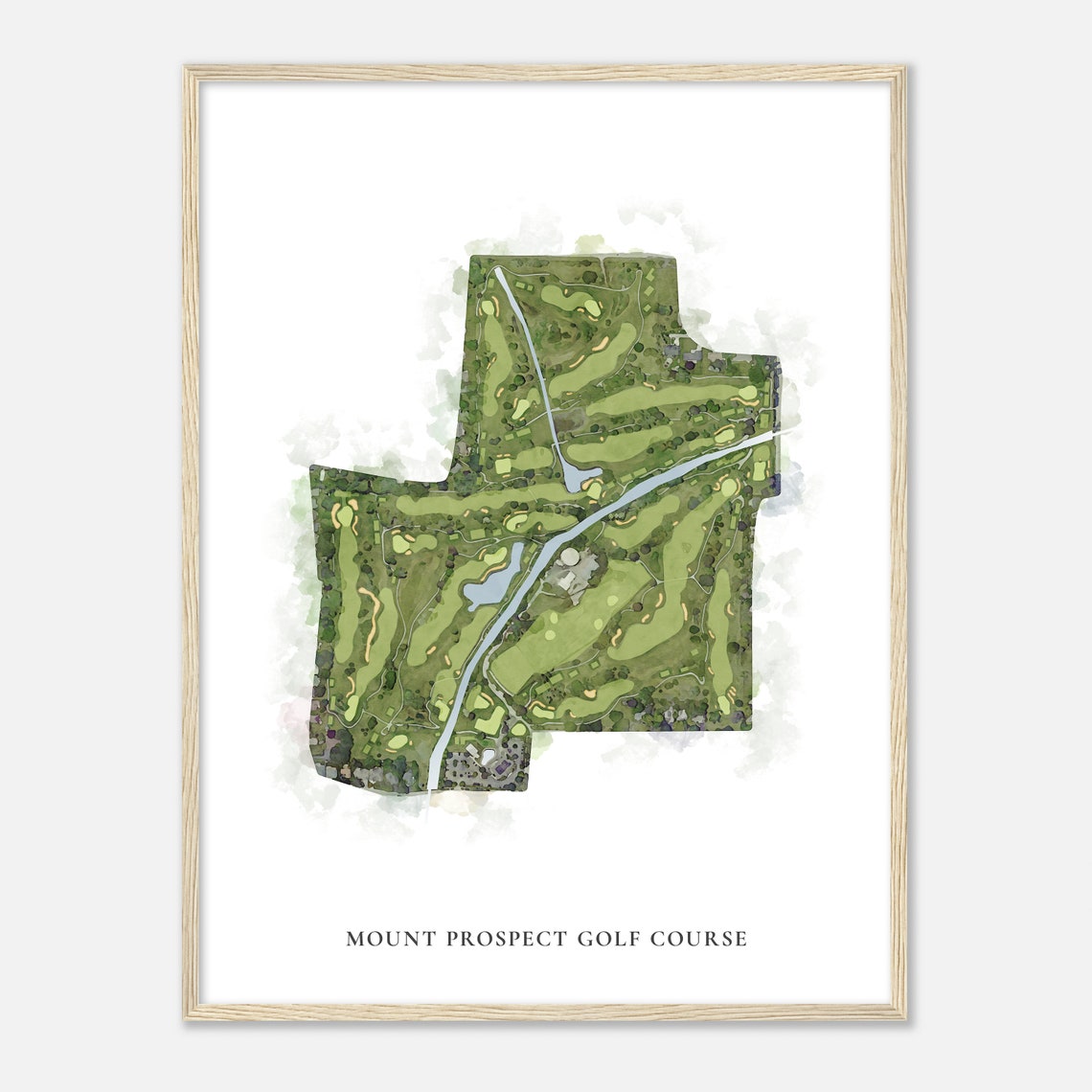 Mount Prospect Golf Course Classic Watercolor Fairway Map Poster - Image 2