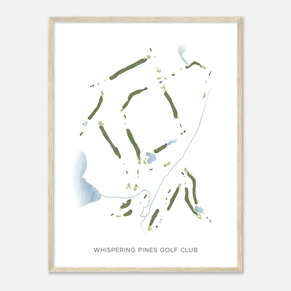 Whispering Pines Golf Club Michigan Modern Watercolor Map Golfer Gift Golf Wall Art Golf Poster Print Course Layout