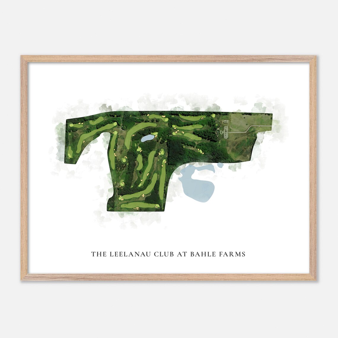 The Leelanau Club at Bahle Farms Classic Aerial Watercolor Golf Poster