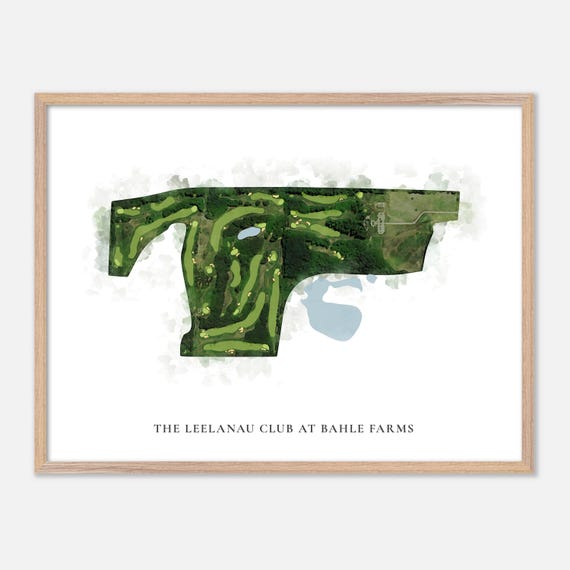 The Leelanau Club At Bahle Farms In Suttons Bay Michigan Classic Watercolor Map Golfer Gift Golf Wall Art Golf Poster Print
