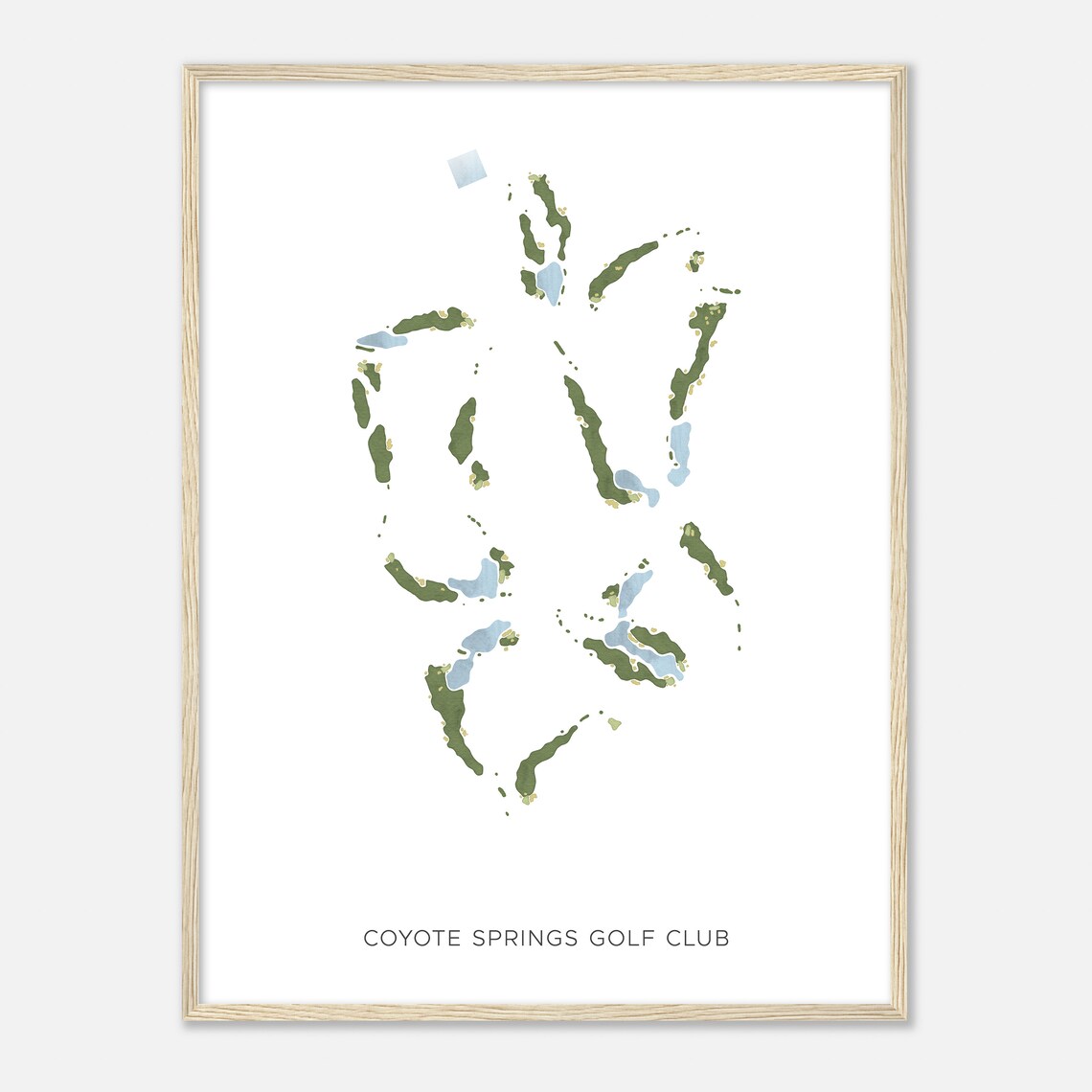 Coyote Springs Golf Club Minimalist Watercolor Map Art Poster - Image 2