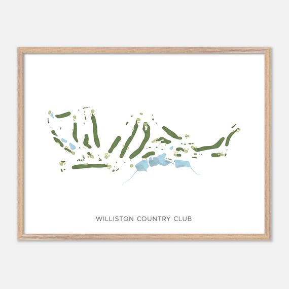 Williston Country Club In Williston Vermont Modern Watercolor Map Golfer Gift Golf Wall Art Golf Poster Print Course Layout