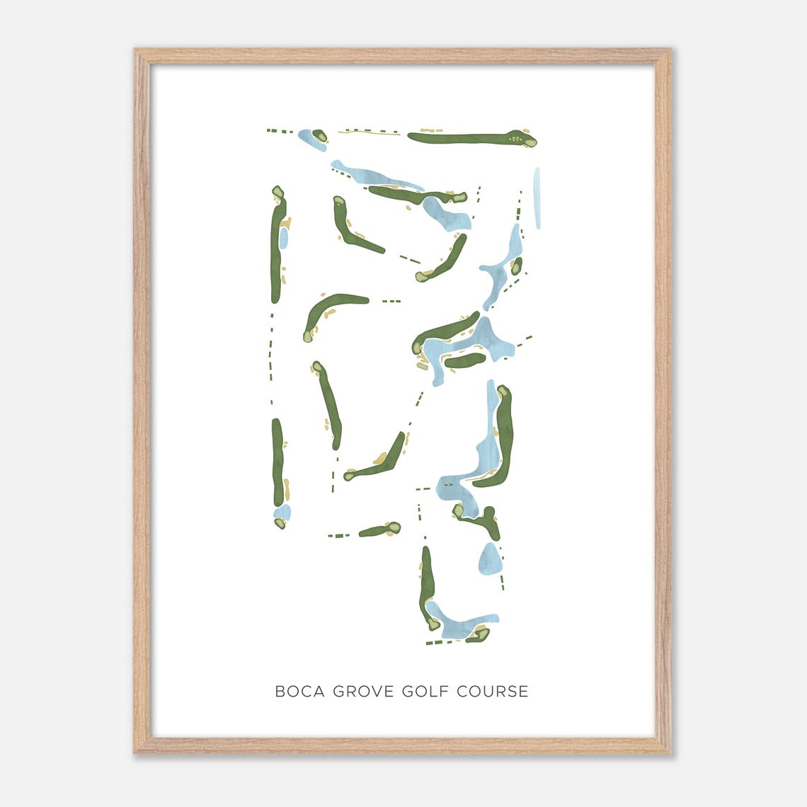 Boca Grove Golf Course Boca Raton Florida Modern Watercolor Map Poster - Image 2