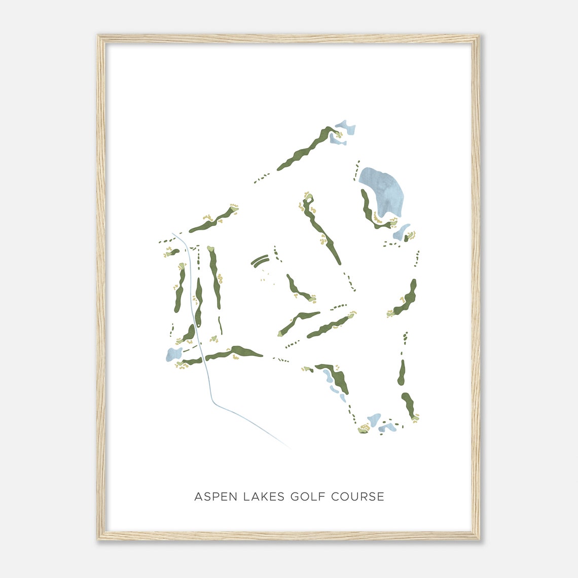 Aspen Lakes Golf Course Minimalist Watercolor Fairway Map Poster - Image 2