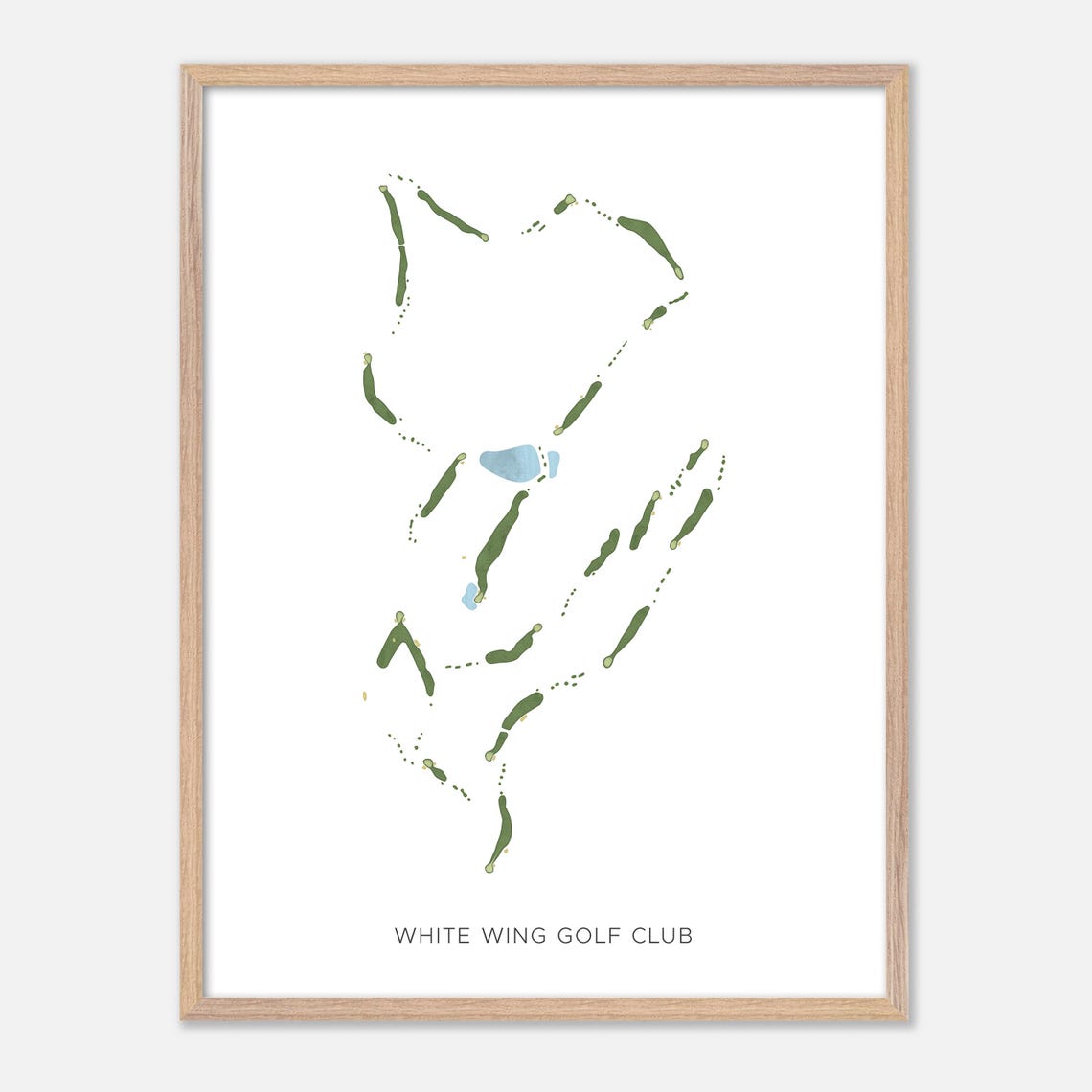 White Wing Golf Club Georgetown Texas Modern Watercolor Map Poster - Image 2