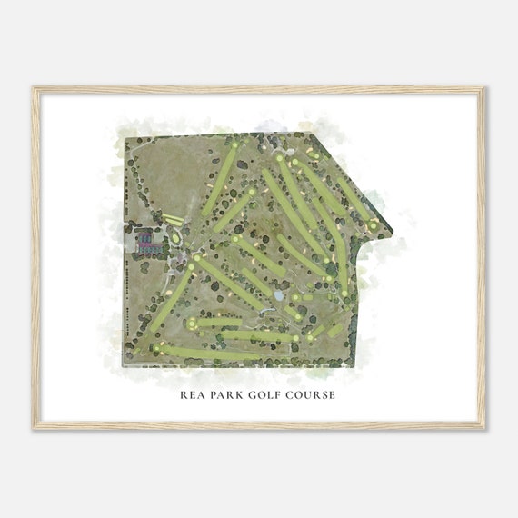 Rea Park Golf Course Indiana Classic Watercolor Map Golfer Gift Golf Wall Art Golf Poster Print Course Layout