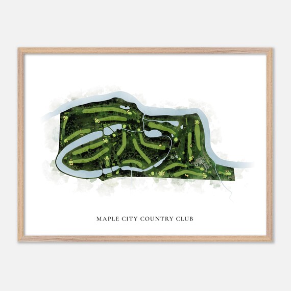 Maple City Country Club Chatham Canada Classic Watercolor Map Poster