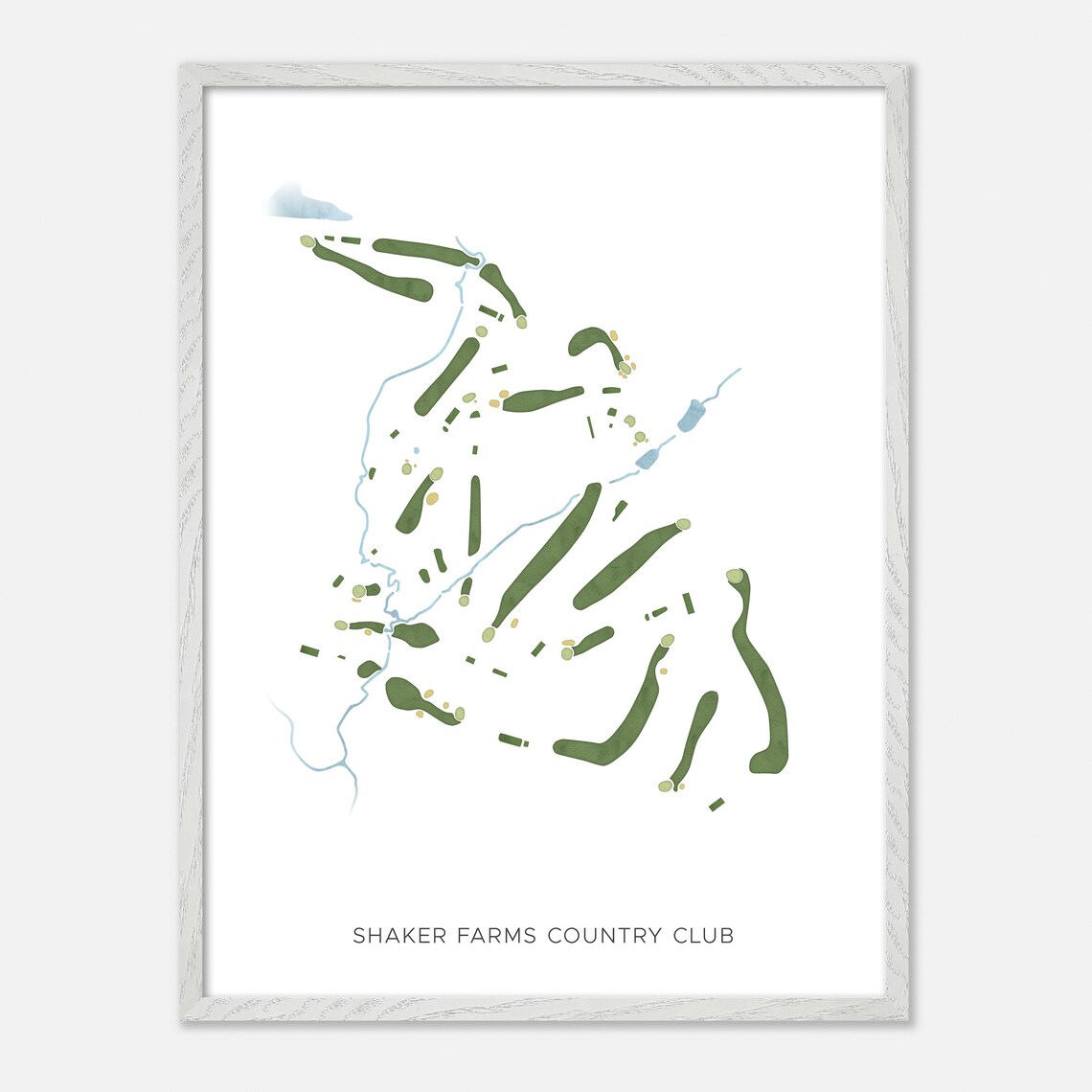 Shaker Farms Country Club Golf Course Map Minimalist Green Art Poster - Image 2