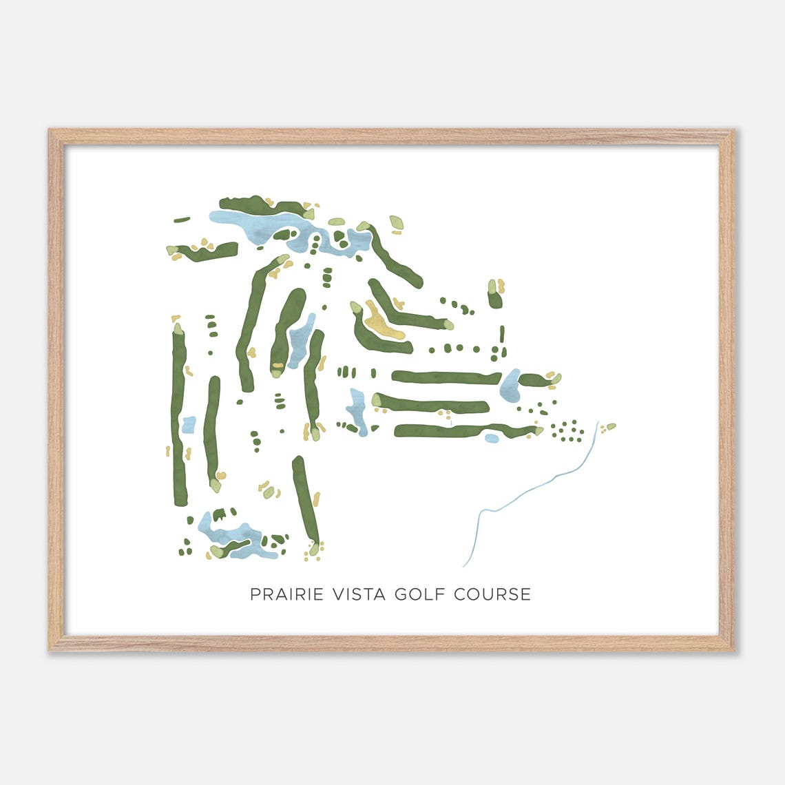 Prairie Vista Golf Course Illinois Minimalist Course Map Wall Art