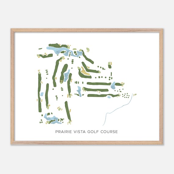 Prairie Vista Golf Course Illinois Minimalist Course Map Wall Art