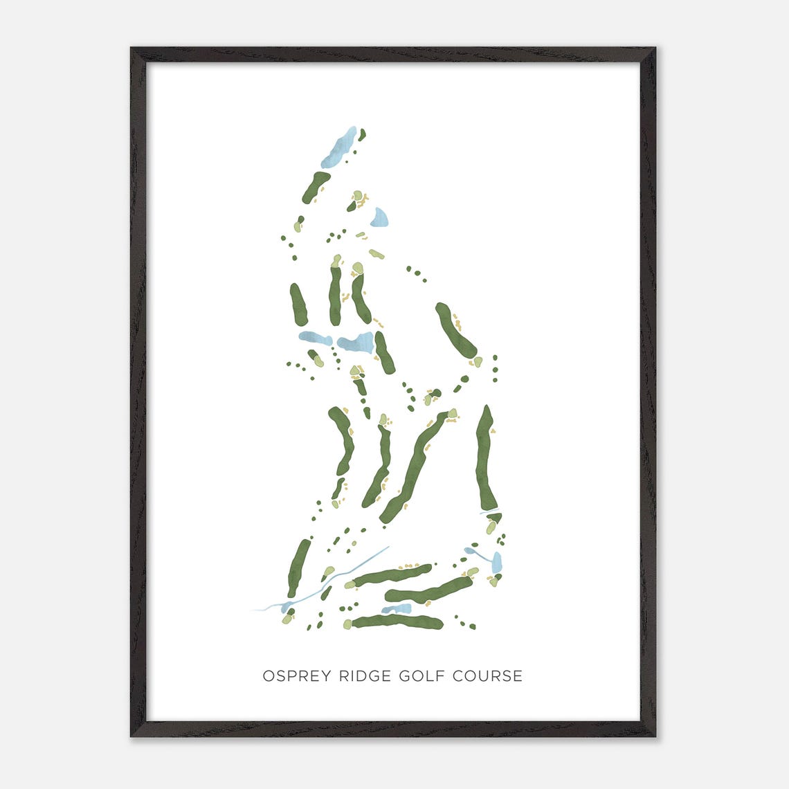 Osprey Ridge Golf Course Modern Minimalist Watercolor Map Poster - Image 2