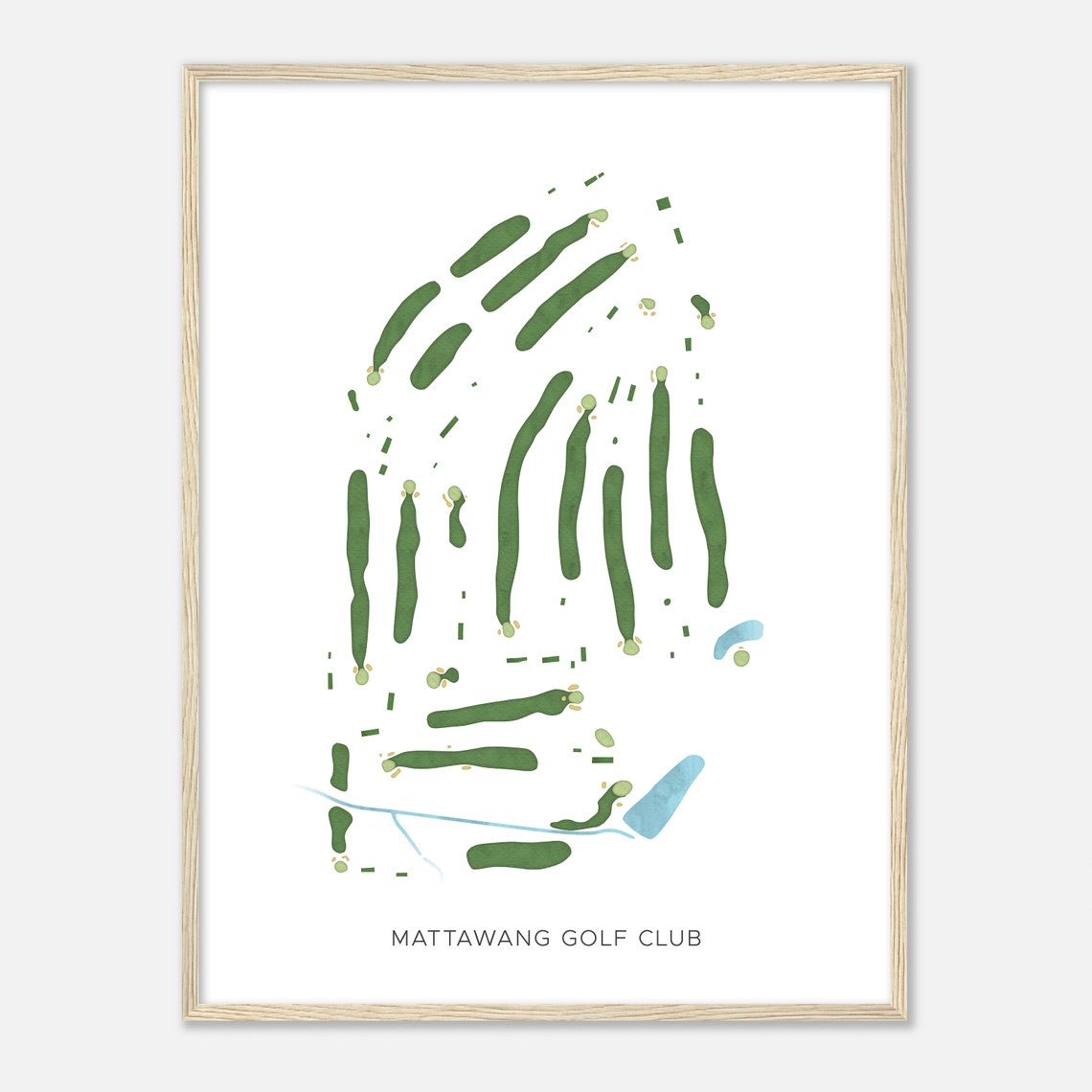 Mattawang Golf Club Minimalist Fairway Line Course Map Poster