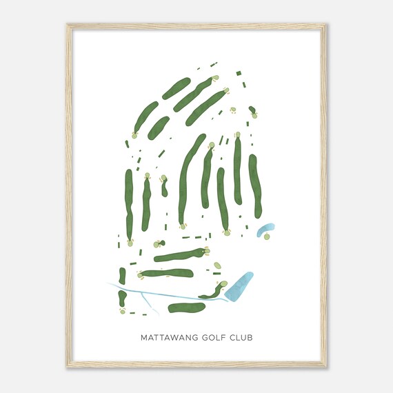 Mattawang Golf Club New Jersey Modern Watercolor Map Golfer Gift Golf Wall Art Golf Poster Print Course Layout
