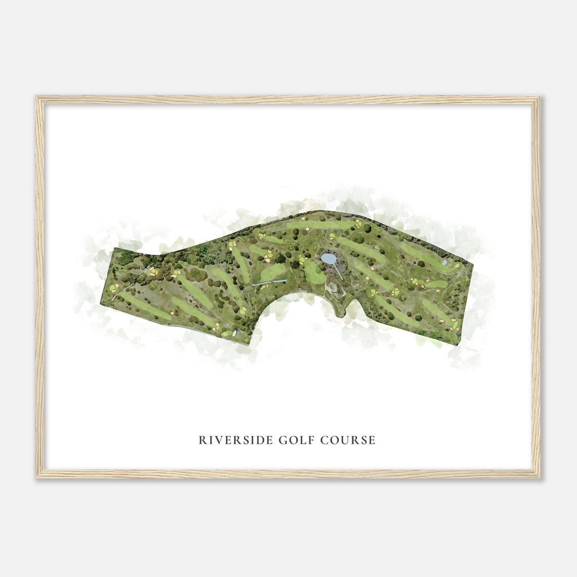 Riverside Golf Course Texas Classic Watercolor Golf Map Poster - Image 2