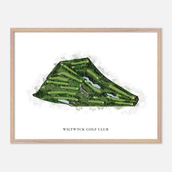 Wiltwyck Golf Club In Kingston New York Classic Watercolor Map Golfer Gift Golf Wall Art Golf Poster Print Course Layout