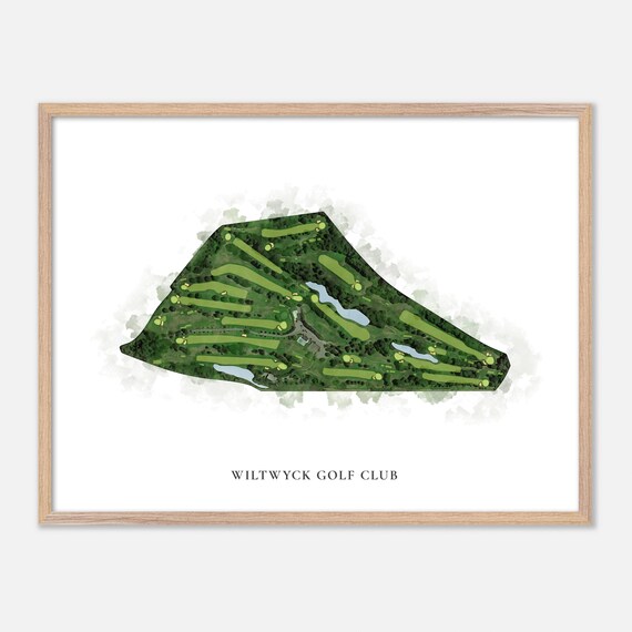 Wiltwyck Golf Club Watercolor Aerial Woodland Course Map Poster