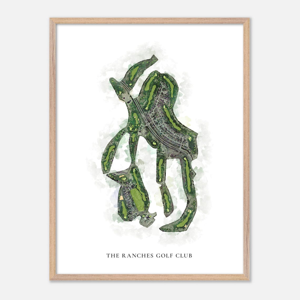 The Ranches Golf Club Classic Watercolor Golf Course Map Art Print - Image 2