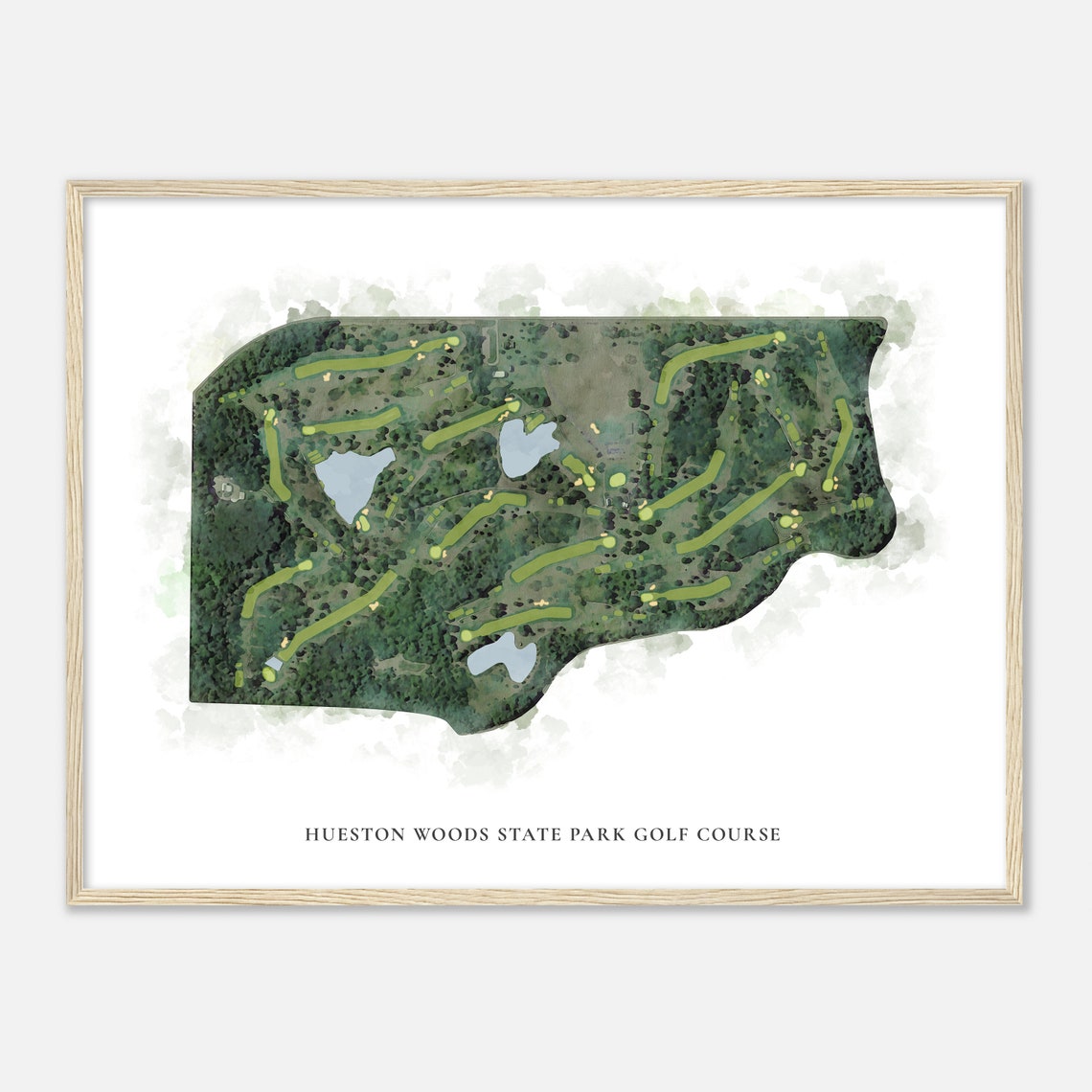 Hueston Woods State Park Golf Course Aerial Watercolor Poster - Image 2