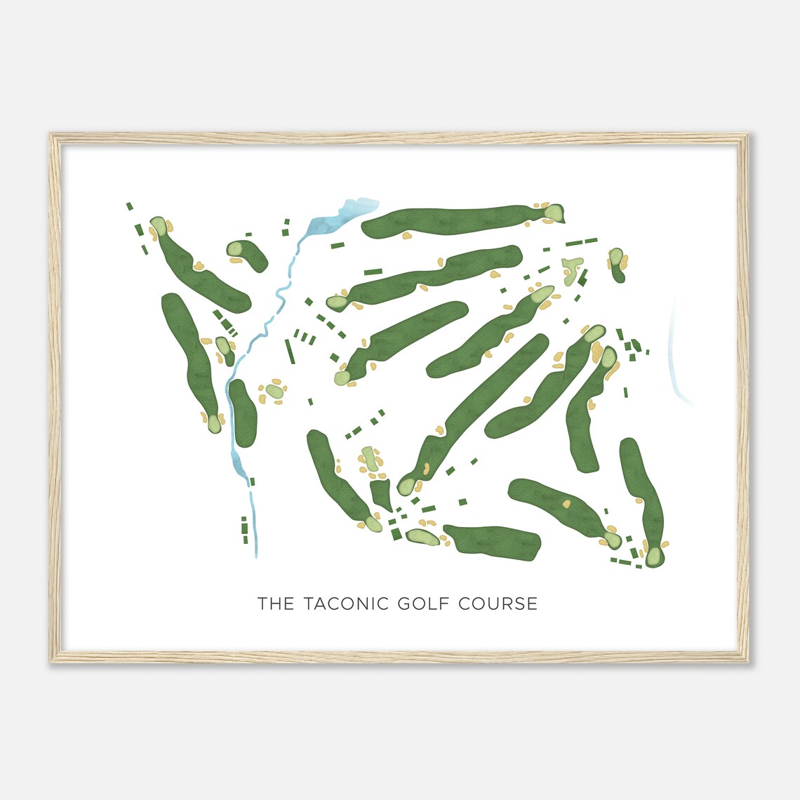 Taconic Golf Course Massachusetts Watercolor Map Art Print